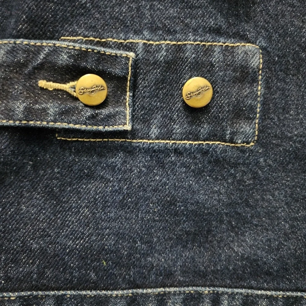 Sean John Y2K‎ Mens Denim Jacket Dark Blue Hip Hop Trucker XL